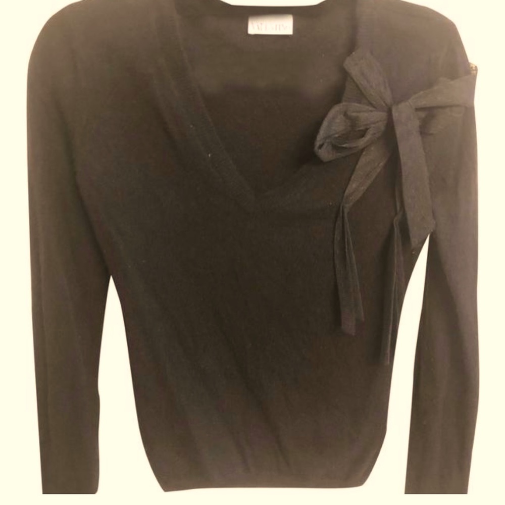 Red Valentino V-neck Bow Sweater